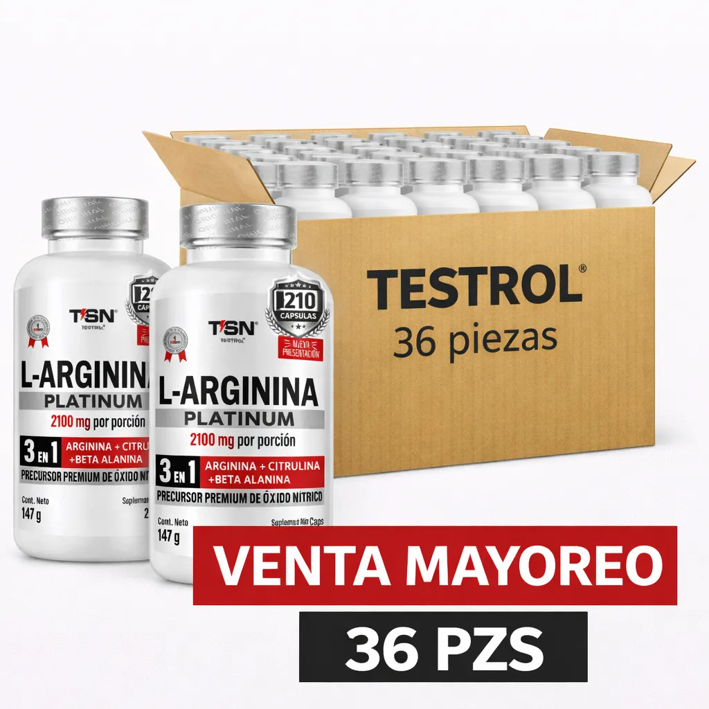MAYOREO- ARGININA PLATINUM 210 CAPSULAS- CAJA 36 PIEZAS