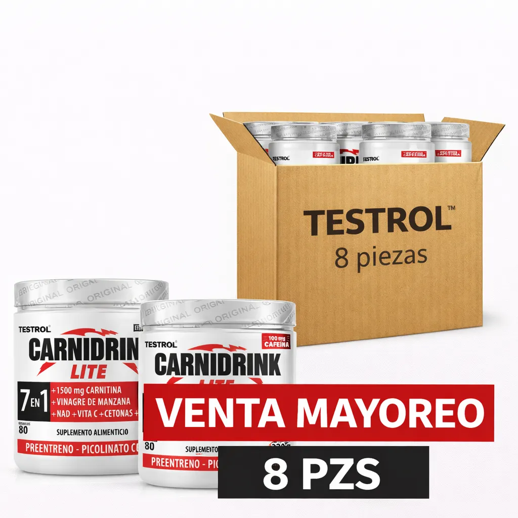 MAYOREO- CARNIDRINK LITE 40 SERVICIOS- CAJA 8 PIEZAS
